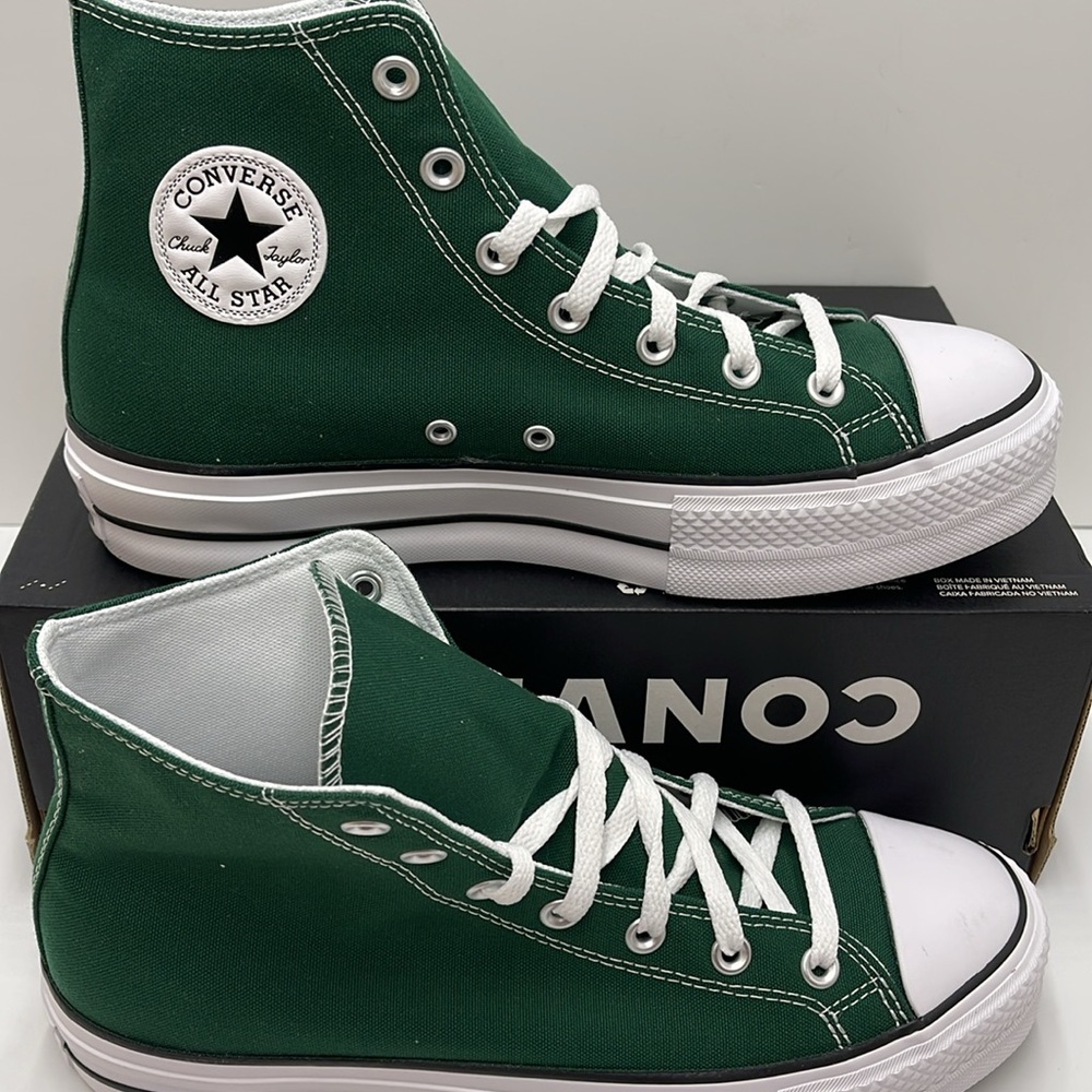 Converse Men’s CTAS LIFT HI
MIDNIGHT CLOVER/WHITE/BLACK A09987C Platforms Sneakr - Picture 5 of 16